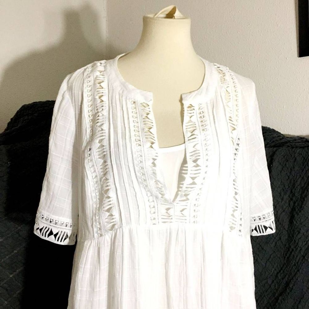 Knox Rose White Summer Flowy Dress Size L - Picture 6 of 11